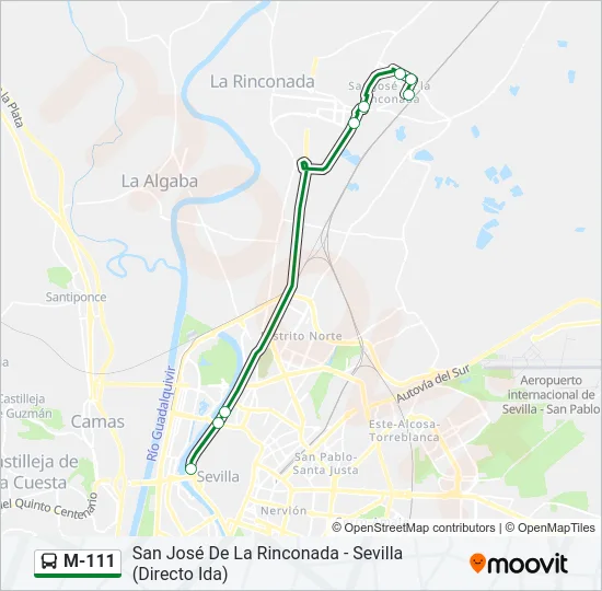 M-111 Bus Line Map