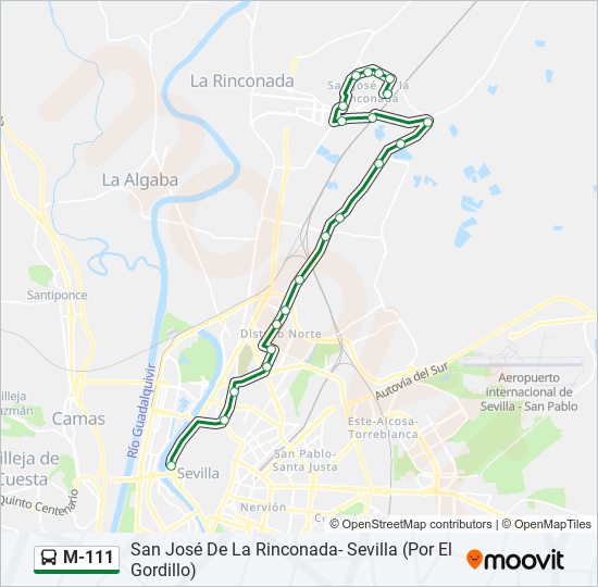 M-111 bus Line Map