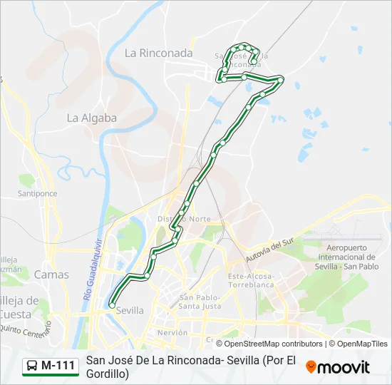 M-111 Bus Line Map