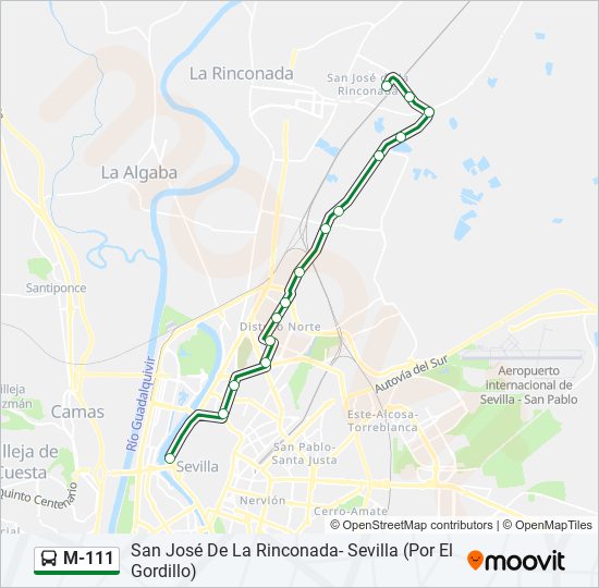 M-111 bus Line Map