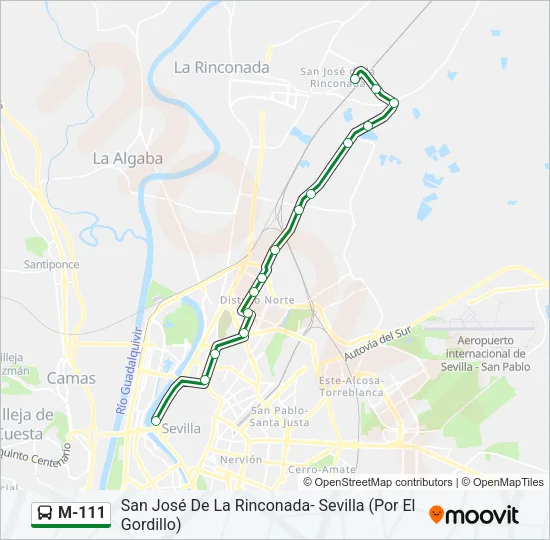 M-111 Bus Line Map