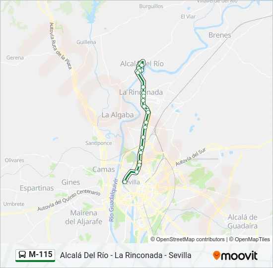M-115 Bus Line Map
