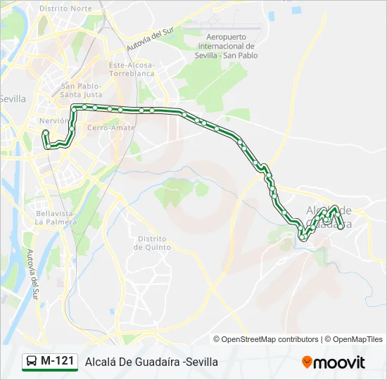 M-121 Bus Line Map