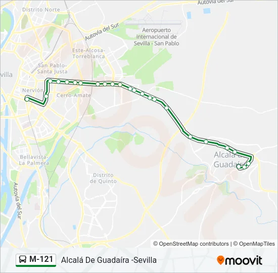 M-121 Bus Line Map