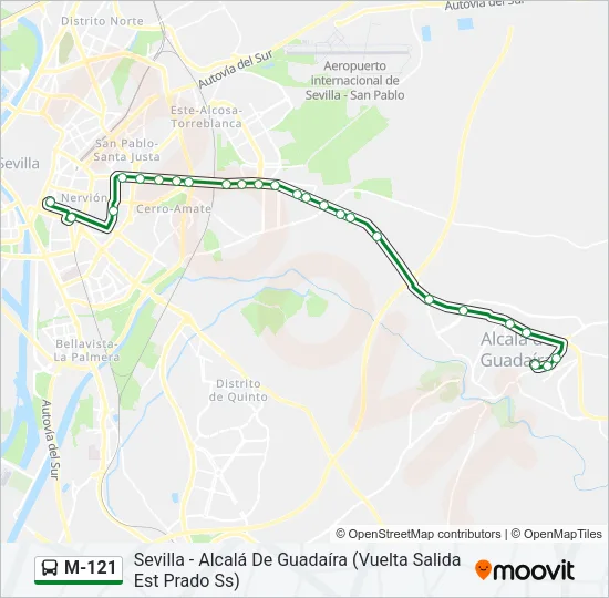 M-121 Bus Line Map