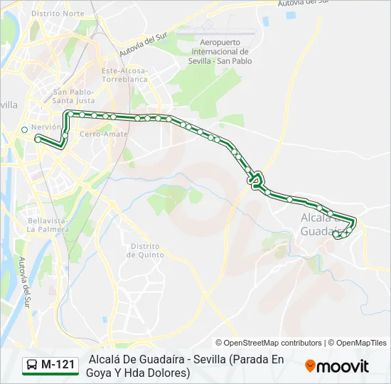 M-121 Bus Line Map