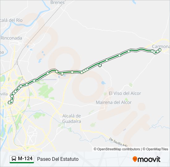 M-124 bus Line Map