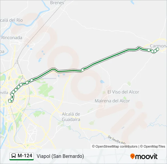 M-124 Bus Line Map