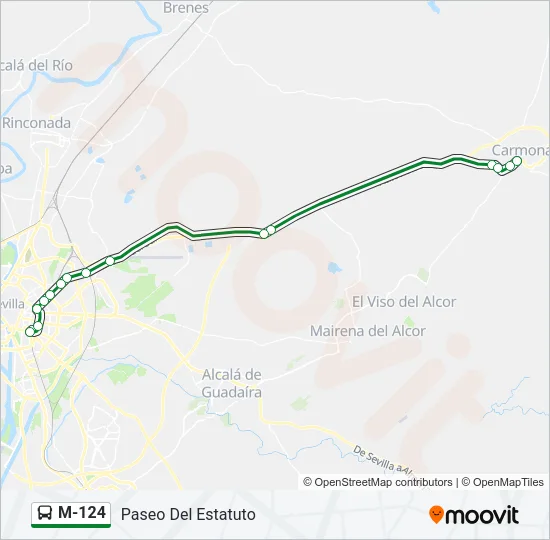 M-124 Bus Line Map