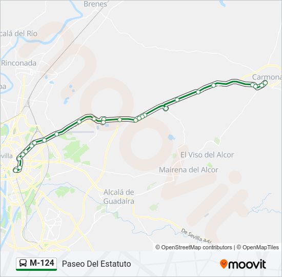 Mapa de M-124 de autobús