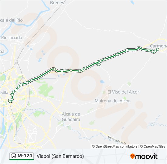 Mapa de M-124 de autobús