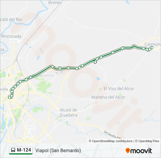 M-124 Bus Line Map