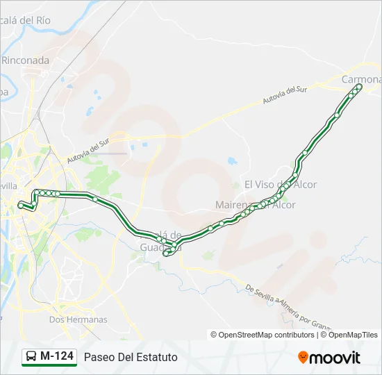 M-124 Bus Line Map