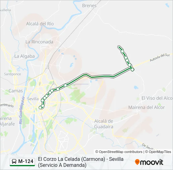 M-124 Bus Line Map