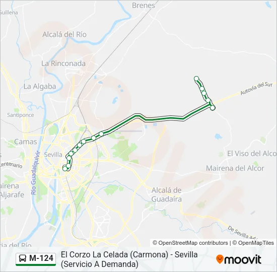 M-124 Bus Line Map