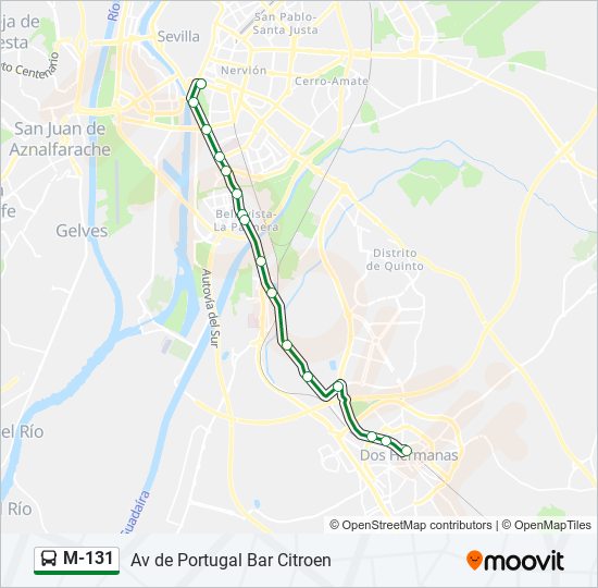 Mapa de M-131 de autobús