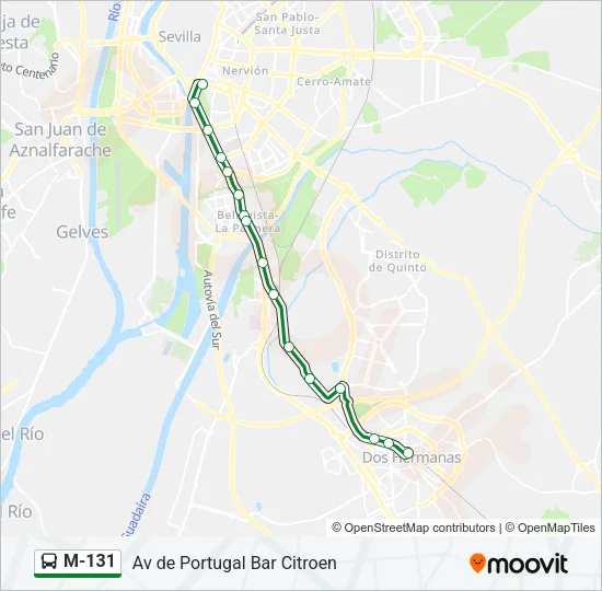 M-131 Bus Line Map