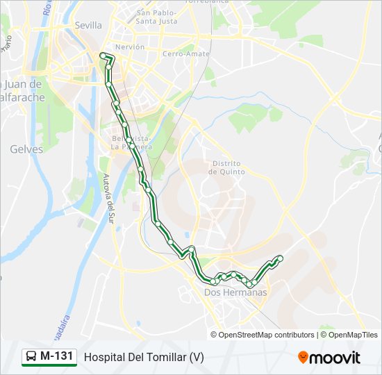 Mapa de M-131 de autobús