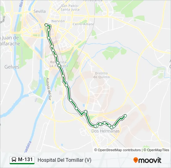 M-131 Bus Line Map