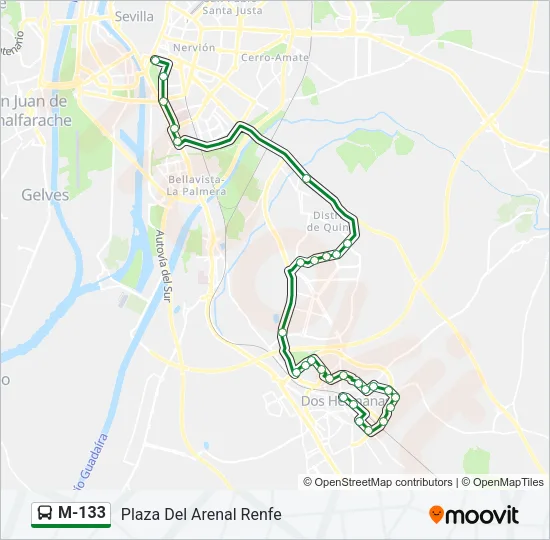 M-133 Bus Line Map