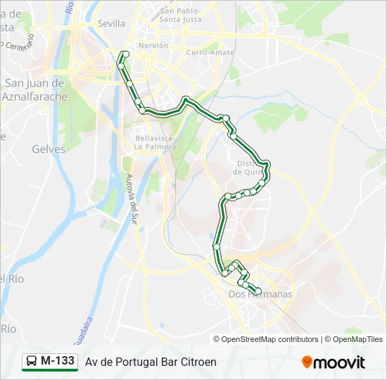 M-133 Bus Line Map