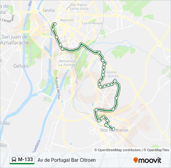 M-133 Bus Line Map