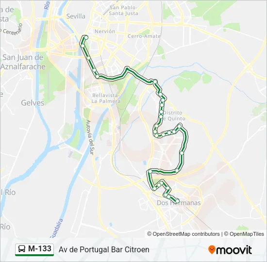 M-133 Bus Line Map