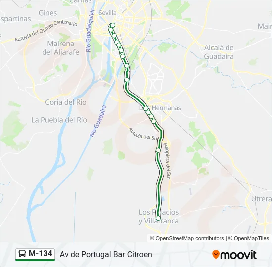 M-134 Bus Line Map