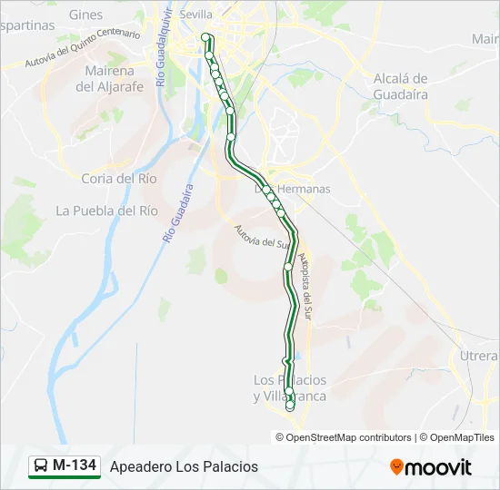 M-134 Bus Line Map