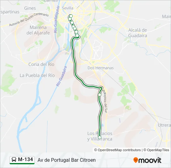 M-134 Bus Line Map