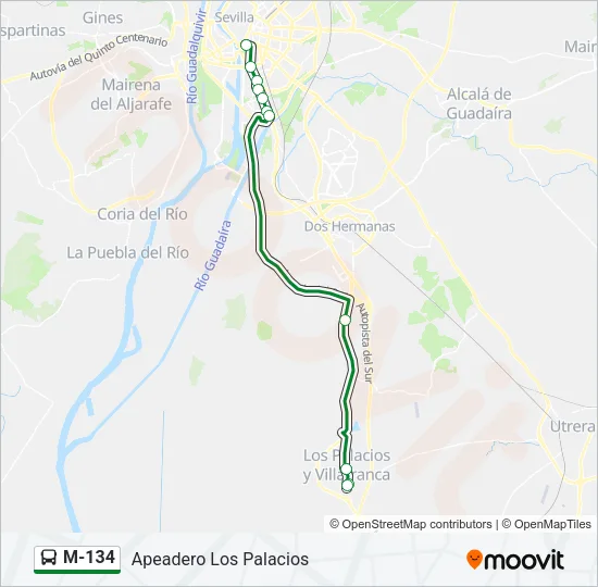 M-134 Bus Line Map