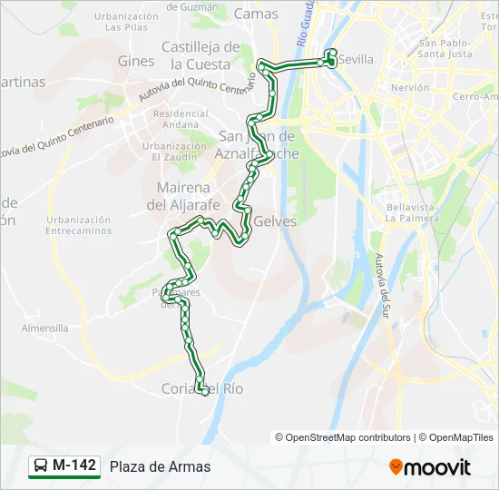 M-142 Bus Line Map