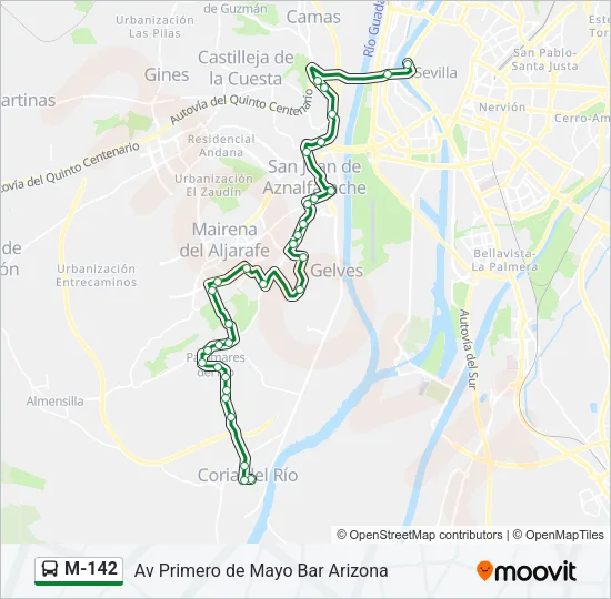 M-142 Bus Line Map