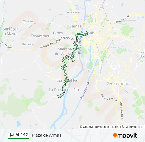 M-142 Bus Line Map