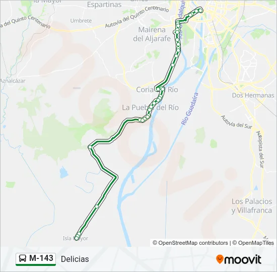 M-143 Bus Line Map