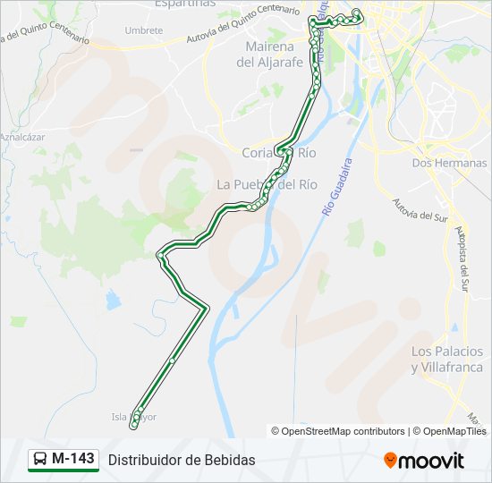 Mapa de M-143 de autobús