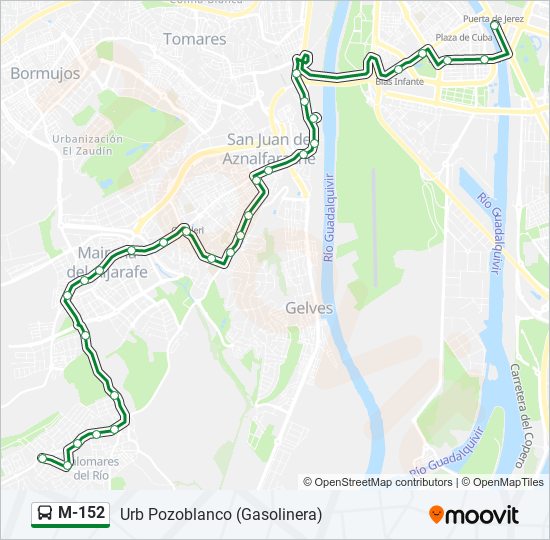 Mapa de M-152 de autobús