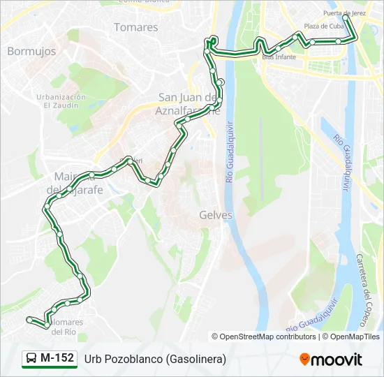M-152 Bus Line Map