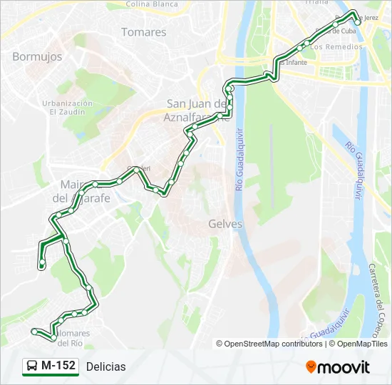 M-152 Bus Line Map