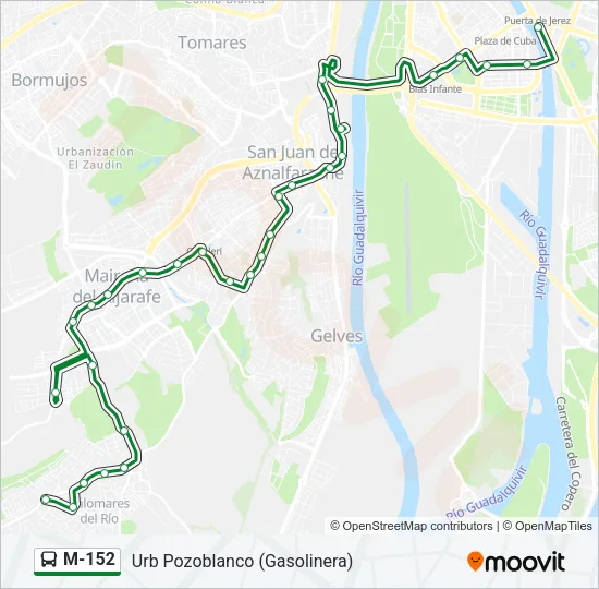 M-152 Bus Line Map