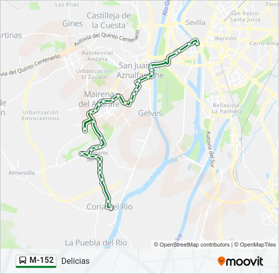 M-152 Bus Line Map
