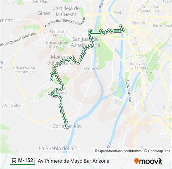 M-152 Bus Line Map