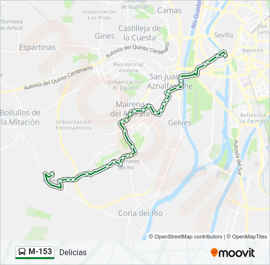 M-153 Bus Line Map