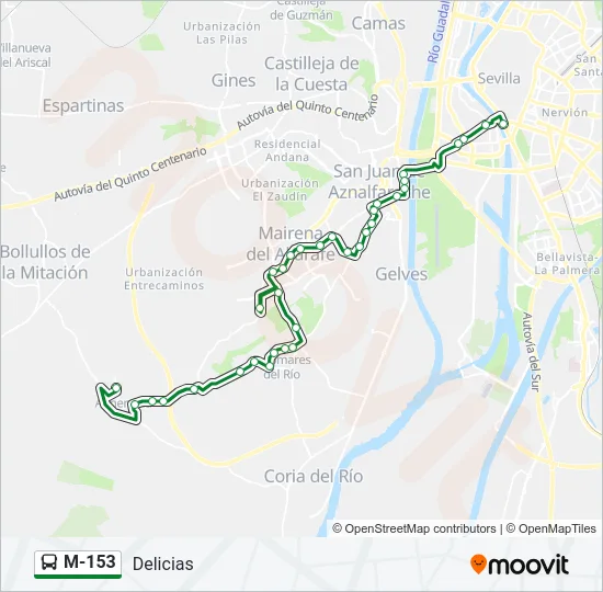 M-153 Bus Line Map