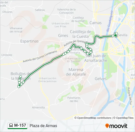 M-157 Bus Line Map