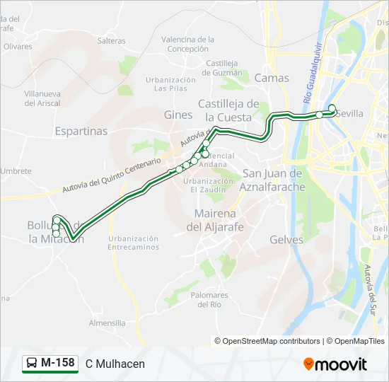 M-158 Bus Line Map
