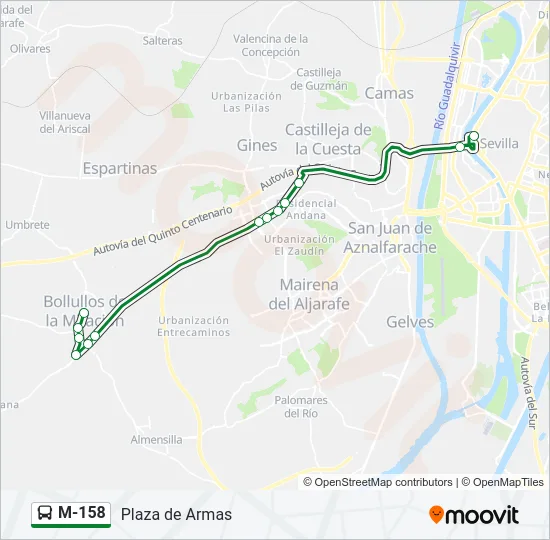 M-158 Bus Line Map