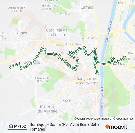 Mapa de M-162 de autobús