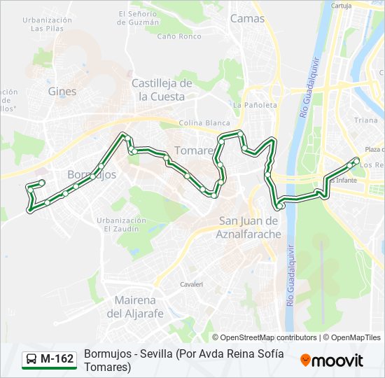 M-162 bus Mapa de línia