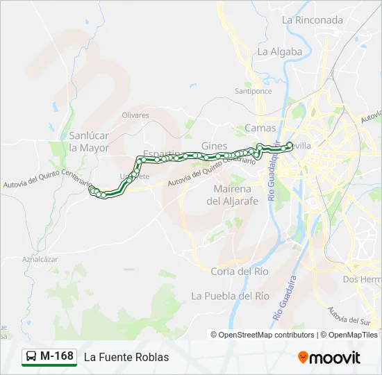 M-168 Bus Line Map